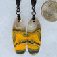 Bee the buzz when you wear these fun Bumblebee Jasper Earrings!  Bumblebee Jasper is named for its yellow, white, orange and black colored banding which resembles a common bumblebee.  This mineral was discovered in the Papandayan Volcano, West Java Province, Indonesia. 