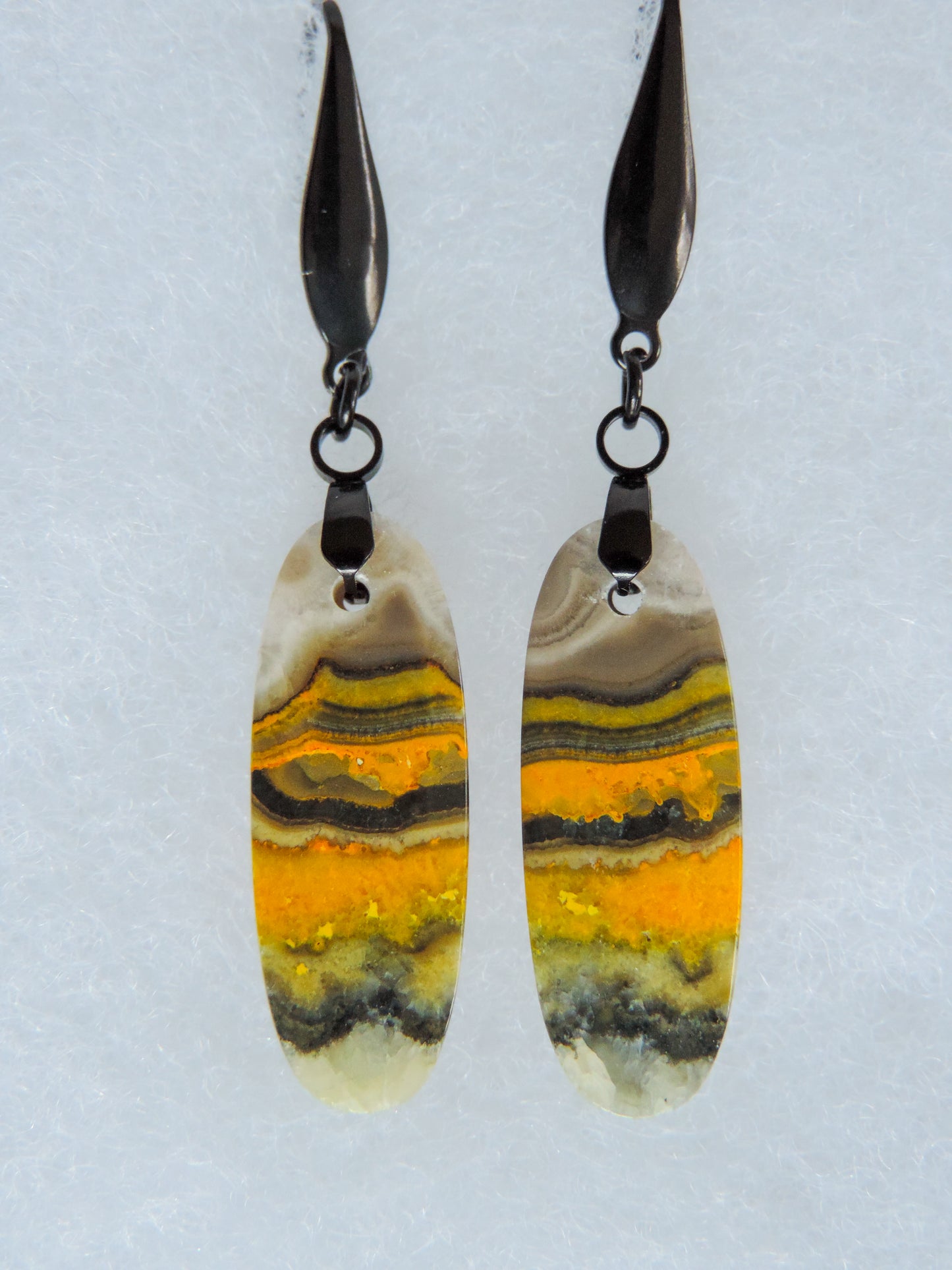 Bee the buzz when you wear these fun Bumblebee Jasper Earrings!