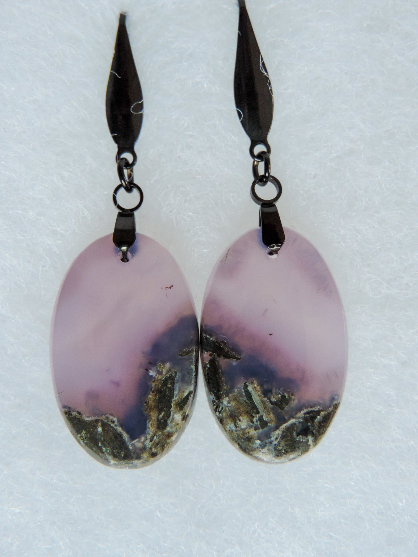 Purple Moss Agate Earrings  Purple gemstones hold significant and powerful spiritual qualities.