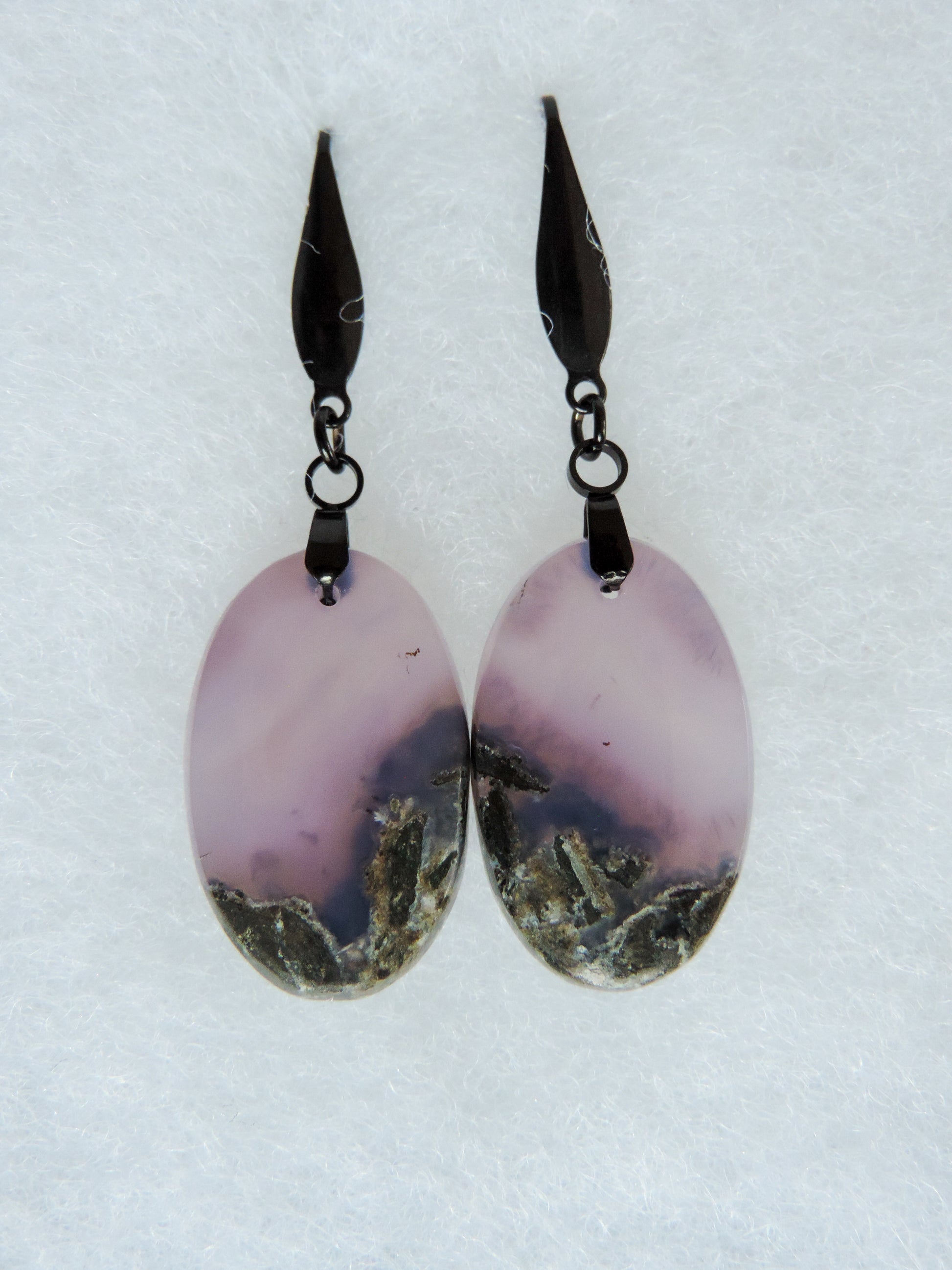 Purple Moss Agate Earrings  Purple gemstones hold significant and