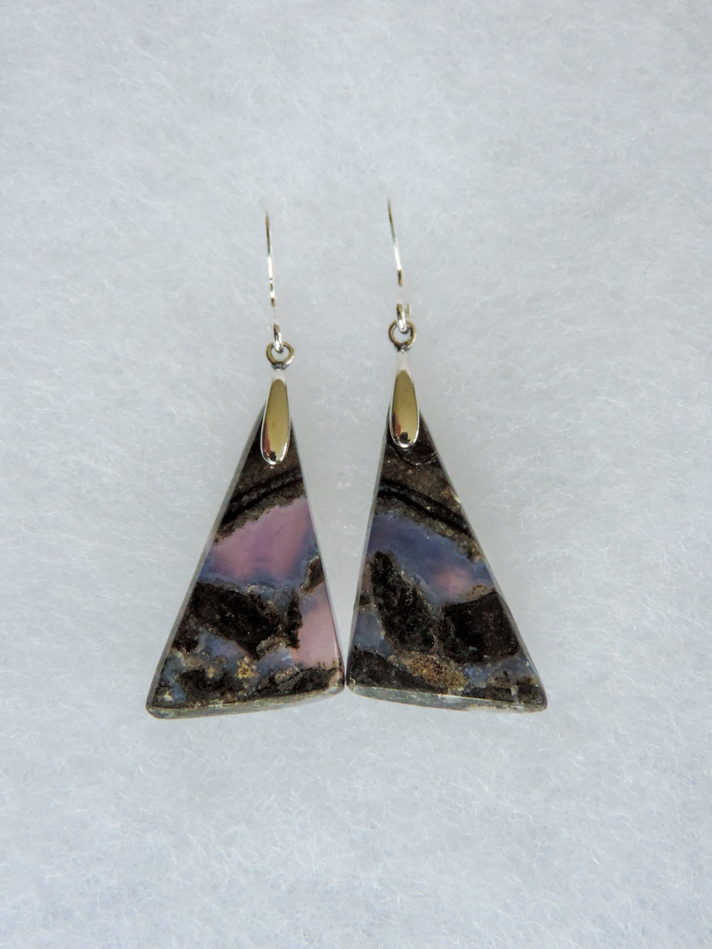 Purple Moss Agate & Sterling Silver Earrings