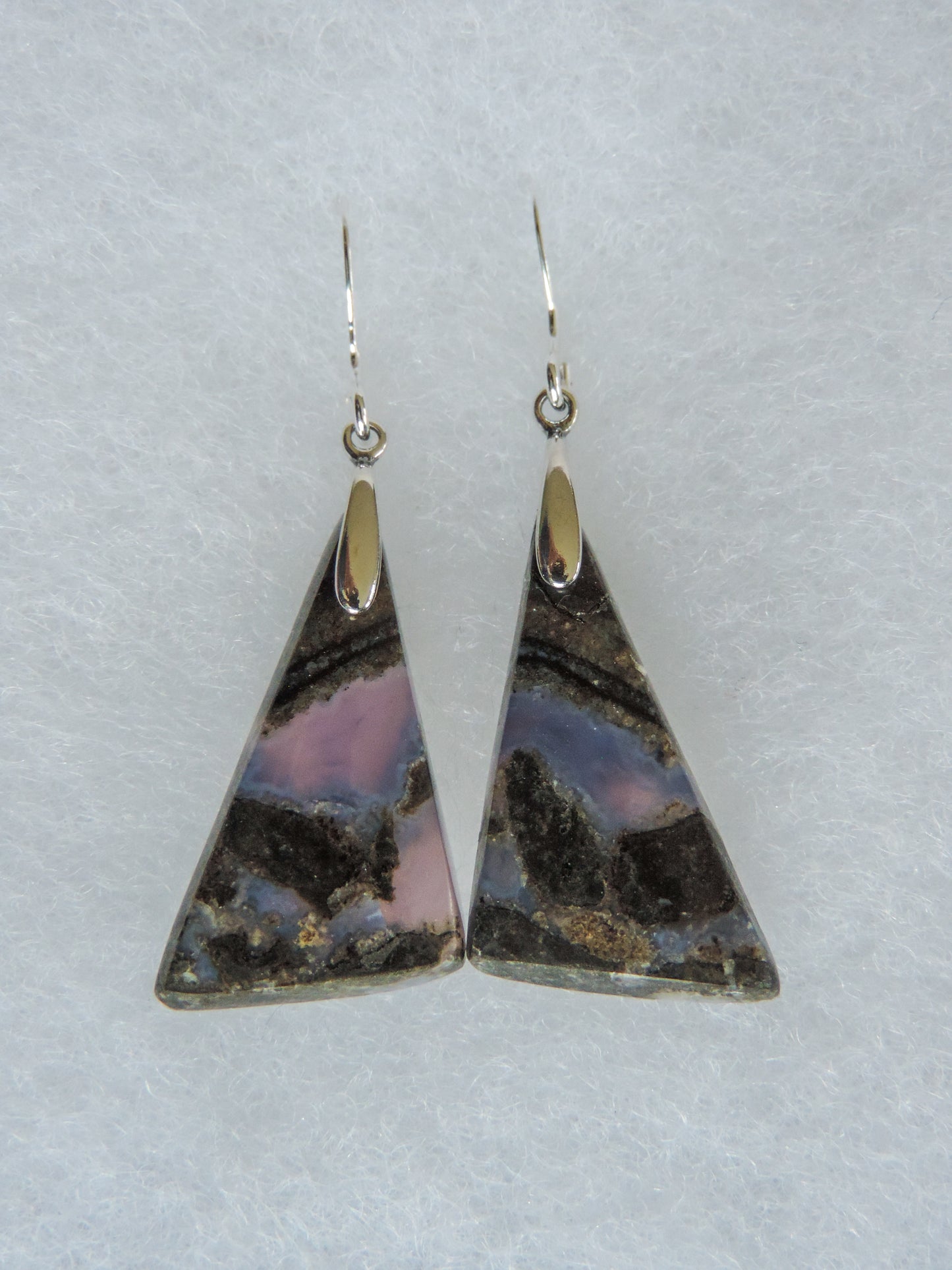 Purple Moss Agate & Sterling Silver Earrings