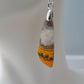 Bumblebee Jasper is named for its yellow, white, orange and black colored banding which resembles a common bumblebee.  This mineral was discovered in the Papandayan Volcano, West Java Province, Indonesia.  The gemstone is truly unique in appearance, fun to wear and is known spiritually for its uplifting, radiant energy.  Bee the buzz when you wear these fun earrings!  The bail and earring wire are authentic 925 sterling silver.