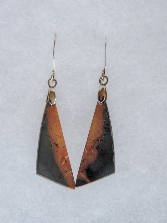 Exquisite in appearance, these Maligano Jasper & Sterling Silver Earrings jewelry will compliment your formal or casual attire.   Maligano Jasper is a specific type of jasper found in Indonesia and forms in ancient volcanic hot springs areas.