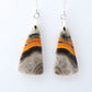 Bumblebee Jasper is named for its yellow, white, orange and black colored banding which resembles a common bumblebee.  This mineral was discovered in the Papandayan Volcano, West Java Province, Indonesia.  The gemstone is truly unique in appearance, fun to wear and is known spiritually for its uplifting, radiant energy.  Bee the buzz when you wear these fun earrings!  The bail and earring wire are authentic 925 sterling silver.