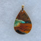Indonesian Blue Opalized Wood Pendant