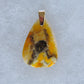 Bumblebee Jasper Pendant.  Bumblebee Jasper is named for its yellow, white, orange and black colored banding which resembles a common bumblebee.  This mineral was discovered in the Papandayan Volcano, West Java Province, Indonesia.  The gemstone is truly unique in appearance, fun to wear and is known spiritually for its uplifting, radiant energy.  Bee the buzz when you wear this fun pendant!