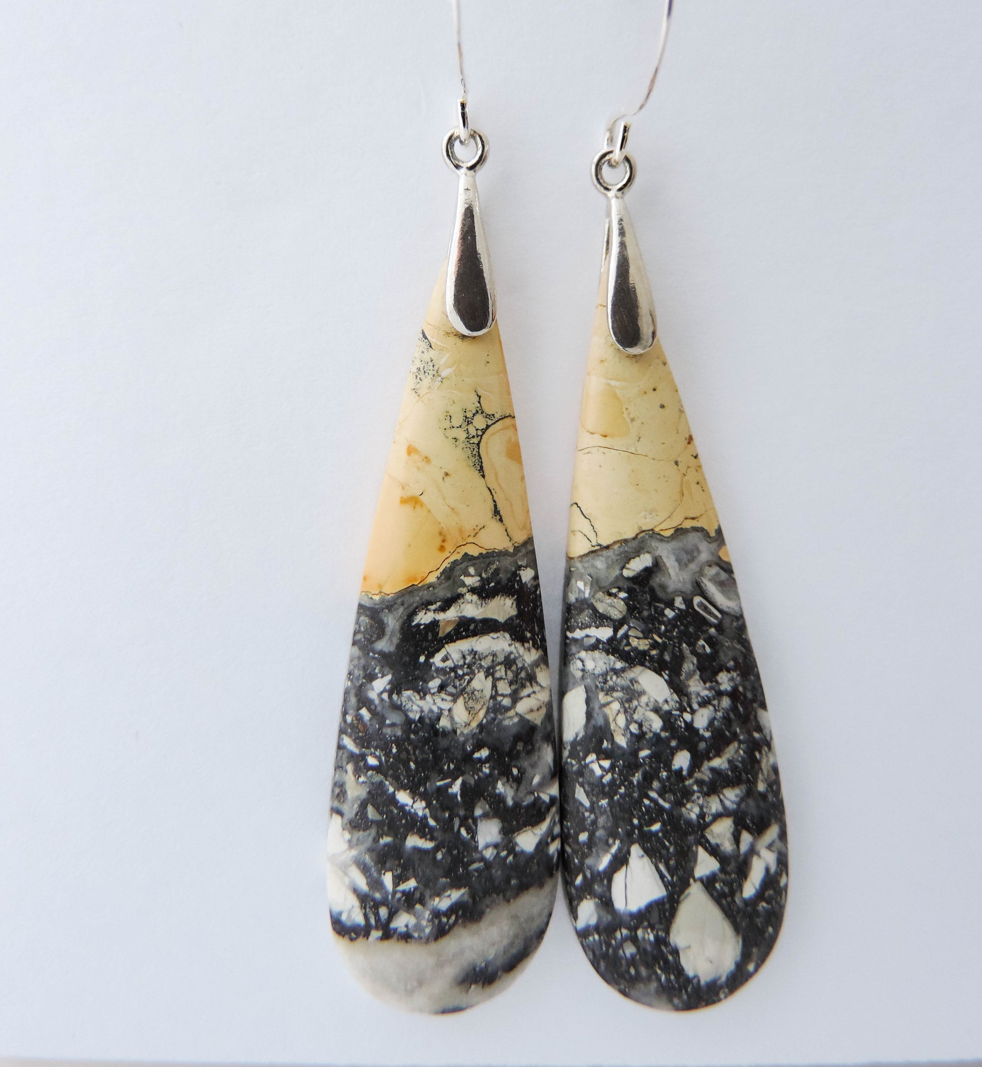 Maligano Jasper Earrings with Sterling Silver, boost your jewelry collection with the wonderful earrings. Maligano Jasper is a specific type of jasper found in Indonesia and forms in ancient volcanic hot springs areas.  It’s named after a small village in Sulawesi, Indonesia and is mined by hand 