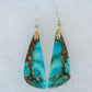 Blue Sea Sediment and Sterling Silver Earrings