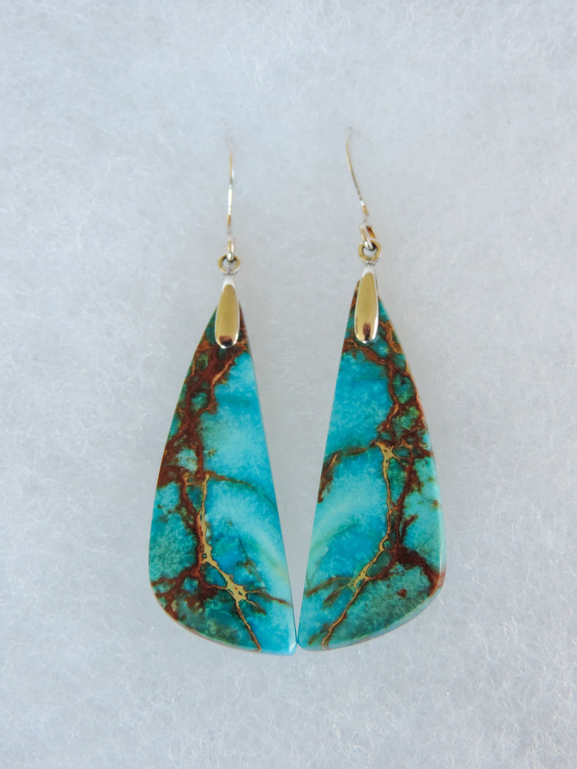 Blue Sea Sediment and Sterling Silver Earrings