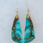 Blue Sea Sediment and Sterling Silver Earrings