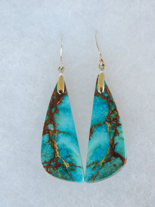 Blue Sea Sediment and Sterling Silver Earrings