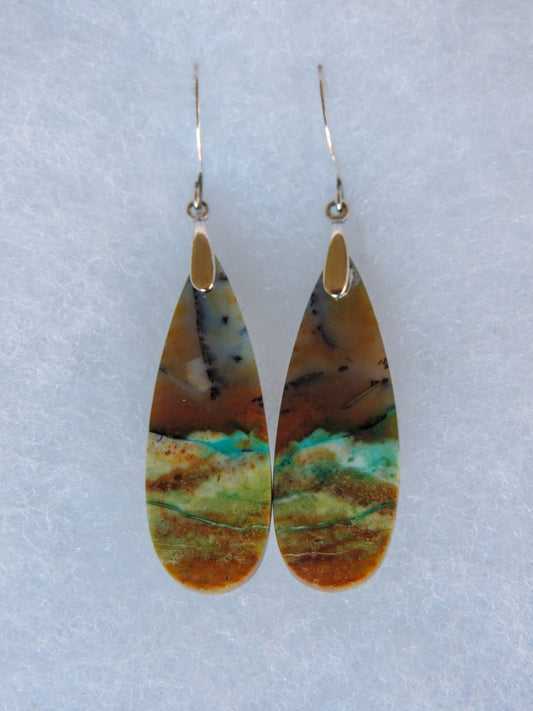 Feel treasured when you wear these Indonesian Blue Opalized Wood & Sterling Silver Earrings!  Extremely rare and lovely, Indonesian Blue Opalized Wood is a cherished material used by lapidary artists for creating stunning pieces of jewelry. 