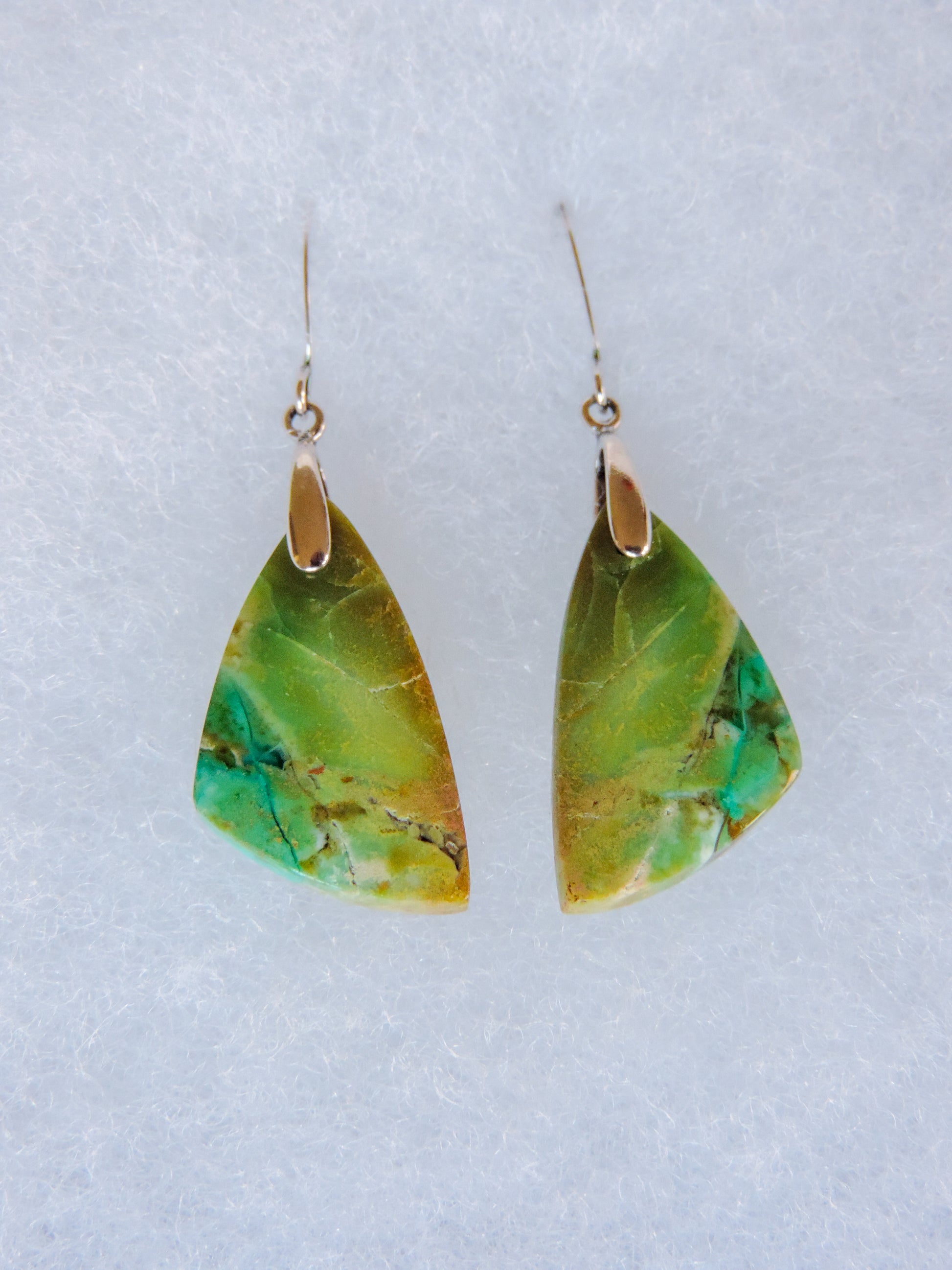 Feel treasured when you wear these Indonesian Blue Opalized Wood & Sterling Silver Earrings!