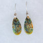 Indonesian Blue Opalized Wood & Sterling Silver Earrings