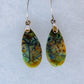 Indonesian Blue Opalized Wood & Sterling Silver Earrings