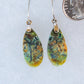 Indonesian Blue Opalized Wood & Sterling Silver Earrings