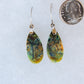 Indonesian Blue Opalized Wood & Sterling Silver Earrings