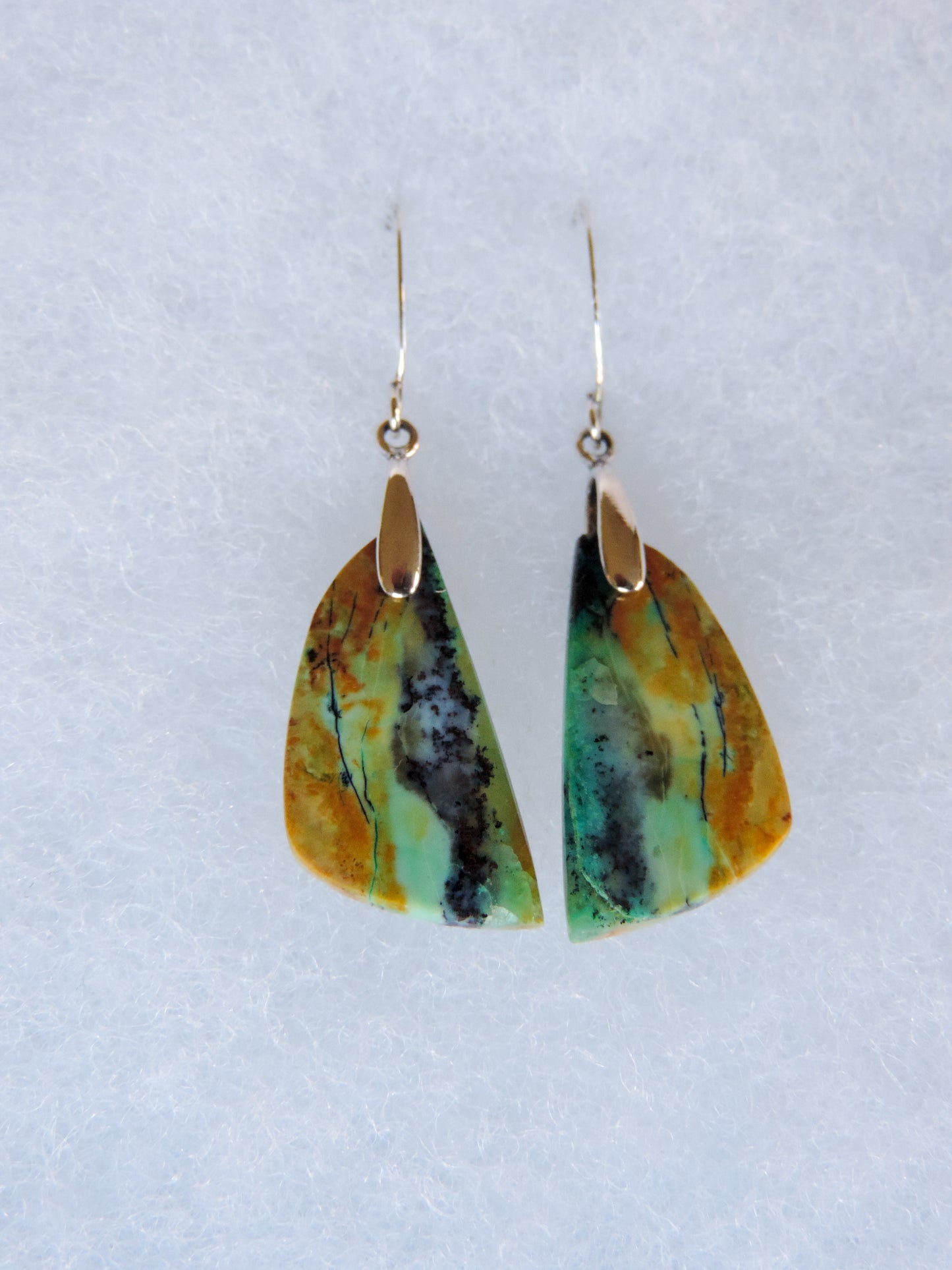 Feel treasured when you wear these Indonesian Blue Opalized Wood & Sterling Silver Earrings!