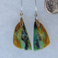 Indonesian Blue Opalized Wood & Sterling Silver Earrings