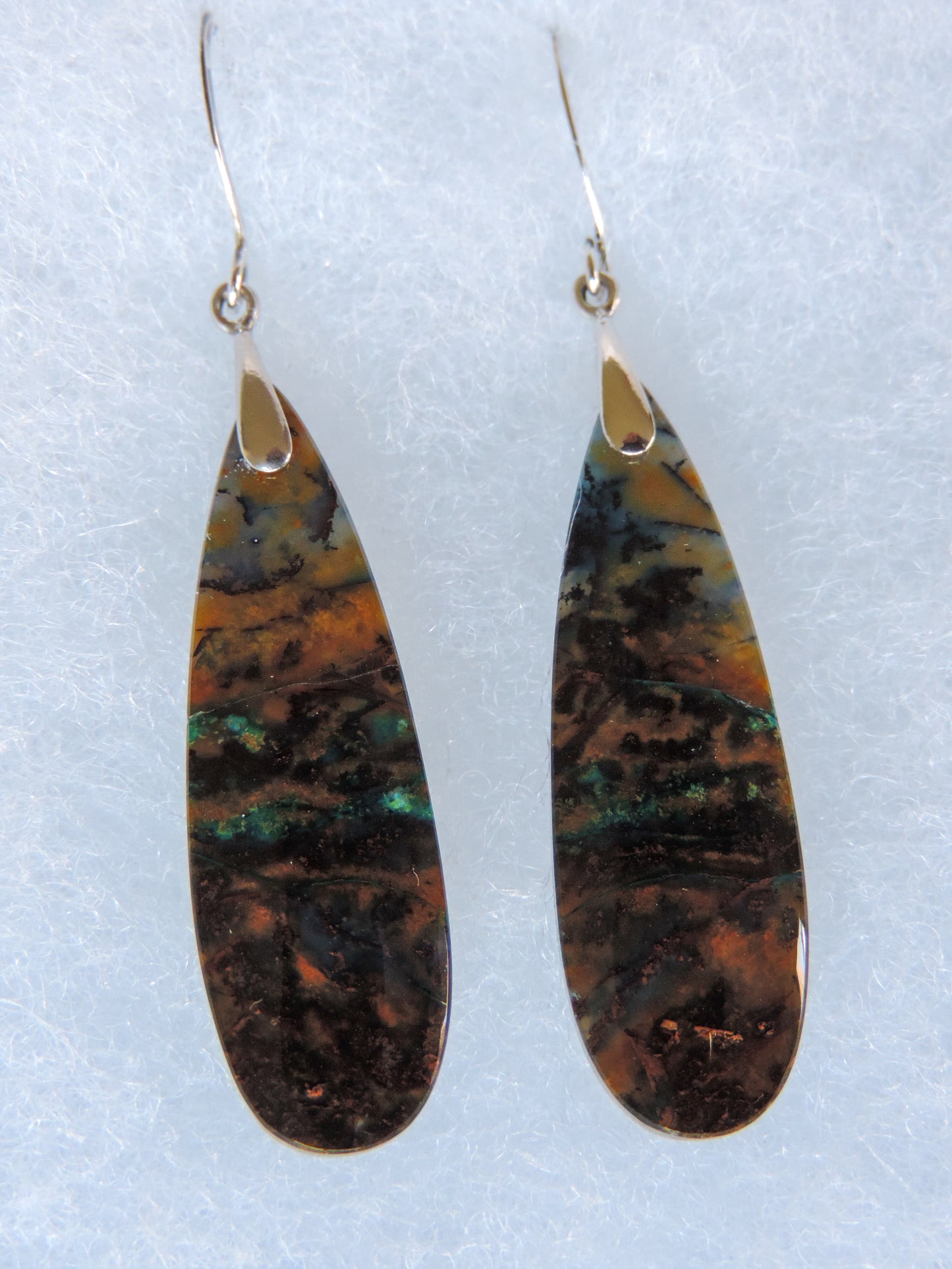 Feel treasured when you wear these Indonesian Blue Opalized Wood & Sterling Silver Earrings!