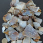Madison Blue Agate bundle.   Known as the Treasure State, Montana’s landscape is an abundant resource for precious and semi-precious stones.  One of the semi-precious stones, Madison Blue Agate, is featured in this group.  This rare stone is hand collected on private land in the mountains of Montana.  These natural unrefined stones can have nooks and crannies, inclusions, or small cracks, these distinguishing features lend character to the piece.