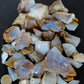 Madison Blue Agate bundle.   Known as the Treasure State, Montana’s landscape is an abundant resource for precious and semi-precious stones.  One of the semi-precious stones, Madison Blue Agate, is featured in this group.  This rare stone is hand collected on private land in the mountains of Montana.  These natural unrefined stones can have nooks and crannies, inclusions, or small cracks, these distinguishing features lend character to the piece.