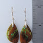 Feel treasured when you wear these Indonesian Blue Opalized Wood Earrings   Our hand crafted jewelry earrings are photographed next to a ruler for size.  This stone is a natural color, no dyes or heat treatment have been used. 