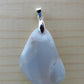 This rare stone is found in only a few locations in Montana, our material is hand collected on private property in the mountains and carried out in backpacks...each piece worth its weight in every step!  The translucent blue agate and its color variations have an alluring effect, many people find the blue agate a relaxing, calming and peaceful stone to wear.  Original and unique in design, each piece is hand crafted by lapidary artists in Montana. 