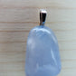 This rare stone is found in only a few locations in Montana, our material is hand collected on private property in the mountains and carried out in backpacks...each piece worth its weight in every step!  The translucent blue agate and its color variations have an alluring effect, many people find the blue agate a relaxing, calming and peaceful stone to wear.  Original and unique in design, each piece is hand crafted by lapidary artists in Montana. 