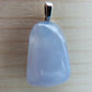 This rare stone is found in only a few locations in Montana, our material is hand collected on private property in the mountains and carried out in backpacks...each piece worth its weight in every step!  The translucent blue agate and its color variations have an alluring effect, many people find the blue agate a relaxing, calming and peaceful stone to wear.  Original and unique in design, each piece is hand crafted by lapidary artists in Montana. 