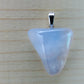 This rare stone is found in only a few locations in Montana, our material is hand collected on private property in the mountains and carried out in backpacks...each piece worth its weight in every step!  The translucent blue agate and its color variations have an alluring effect, many people find the blue agate a relaxing, calming and peaceful stone to wear.  Original and unique in design, each piece is hand crafted by lapidary artists in Montana. 